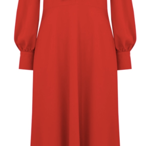 - Warehouse Pussybow neck tie Maxi Dress Red Asos - Picture 9 of 9